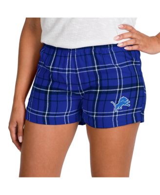 Concepts Sport - Women's Royal/Black Detroit Lions Ultimate Flannel Shorts