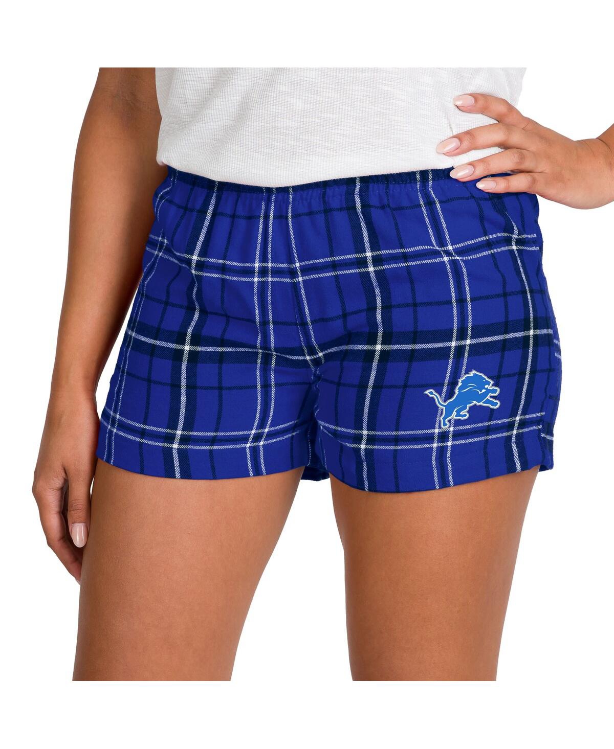 Concepts Sport Women's Royal/Black Detroit Lions Ultimate Flannel Shorts