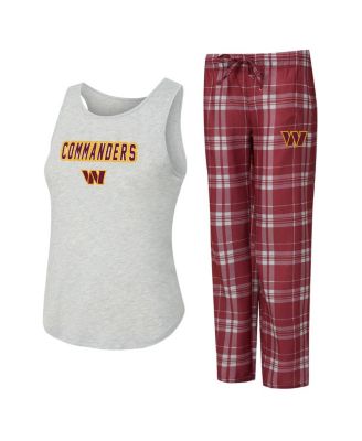 Concepts Sport - Women's Heather Gray/Burgundy Washington Commanders Regulate Plaid Tank Top Pants Sleep Set