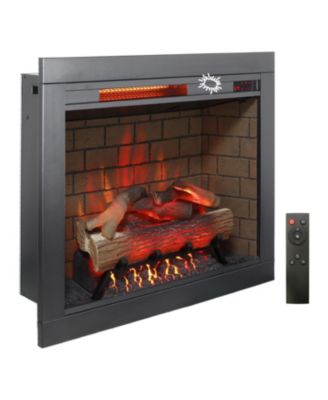 28 inch Infrared Electric Fireplace with Removable Trim kit Insert, Touch Panel Home Decor Heater, Smokeless Firebox With Fire Crackling Sound