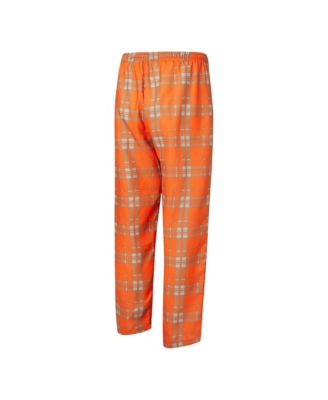 Men's 2-Piece Orange/Gray Cleveland Browns Regulate Long Sleeve T-Shirt and Plaid Pants Set