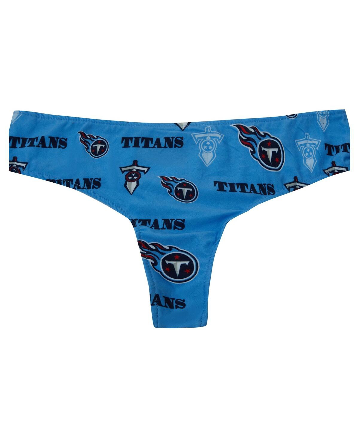Concepts Sport Women's Light Blue Tennessee Titans Mosaic All Over Print Thong In Blue