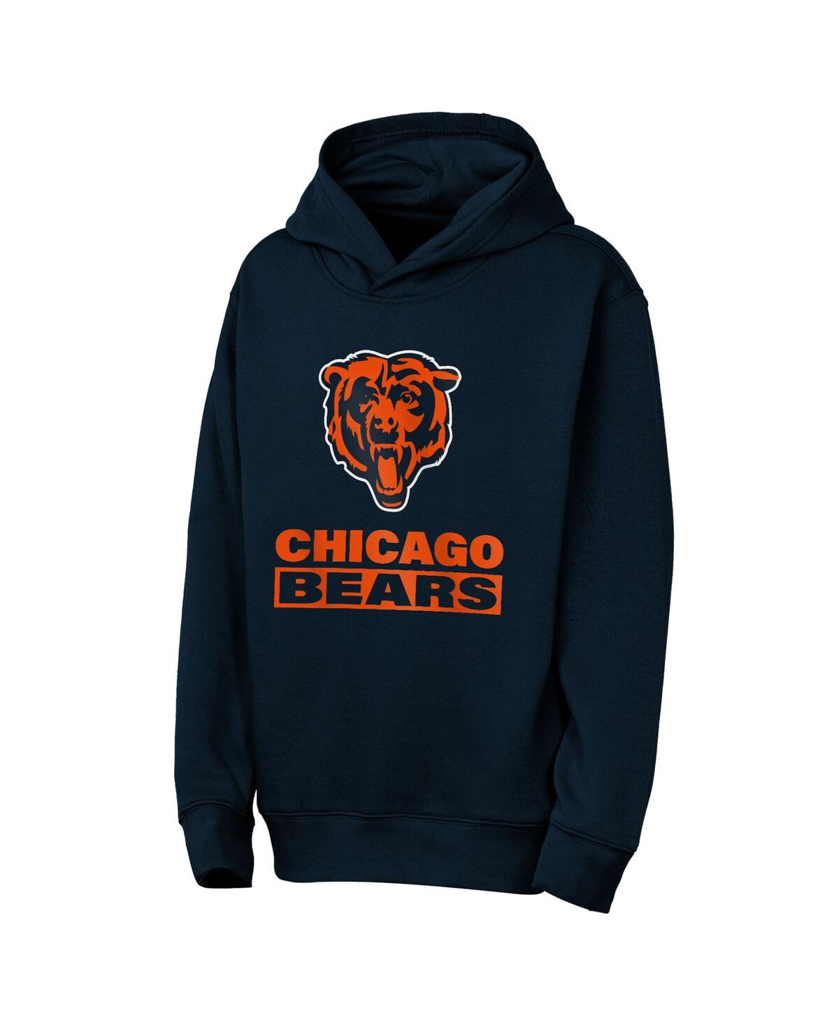 Outerstuff Big Boys and Girls Navy Chicago Bears Back to Basics Hoodie