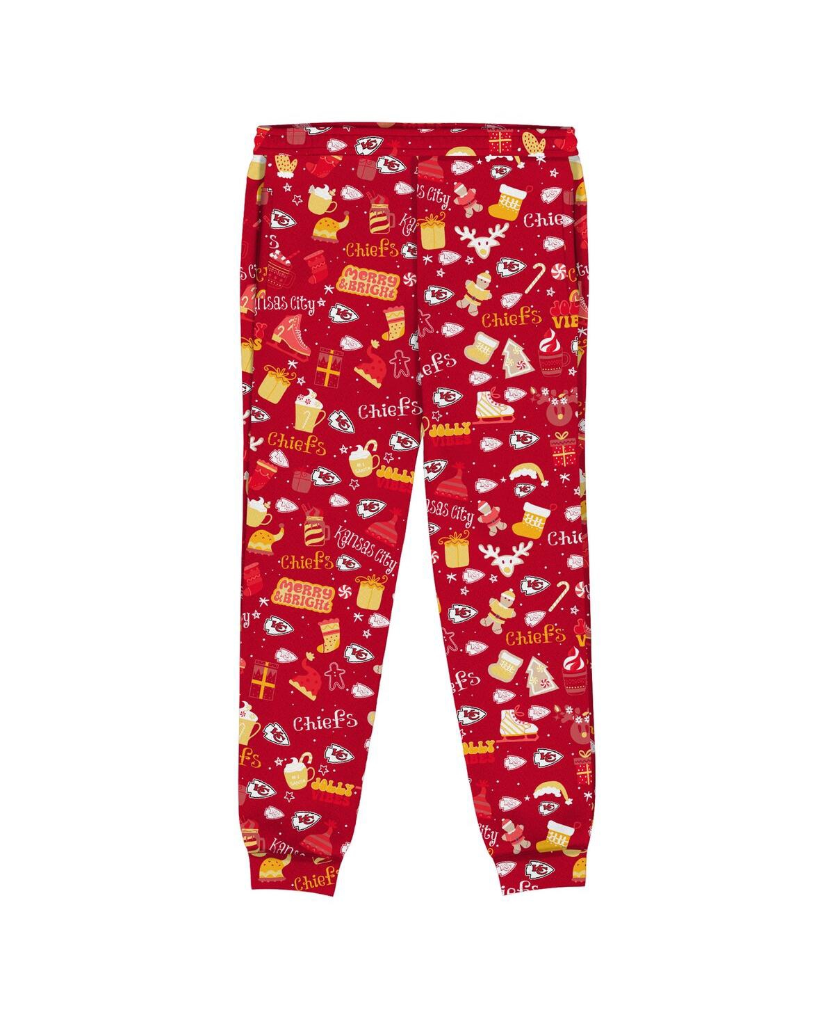 Outerstuff Toddler Red Kansas City Chiefs Chestnut Holiday Sleep Set