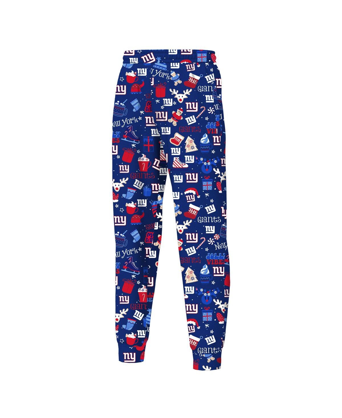 Outerstuff Big Boys and Girls Royal New York Giants Chestnut Holiday Sleep Set