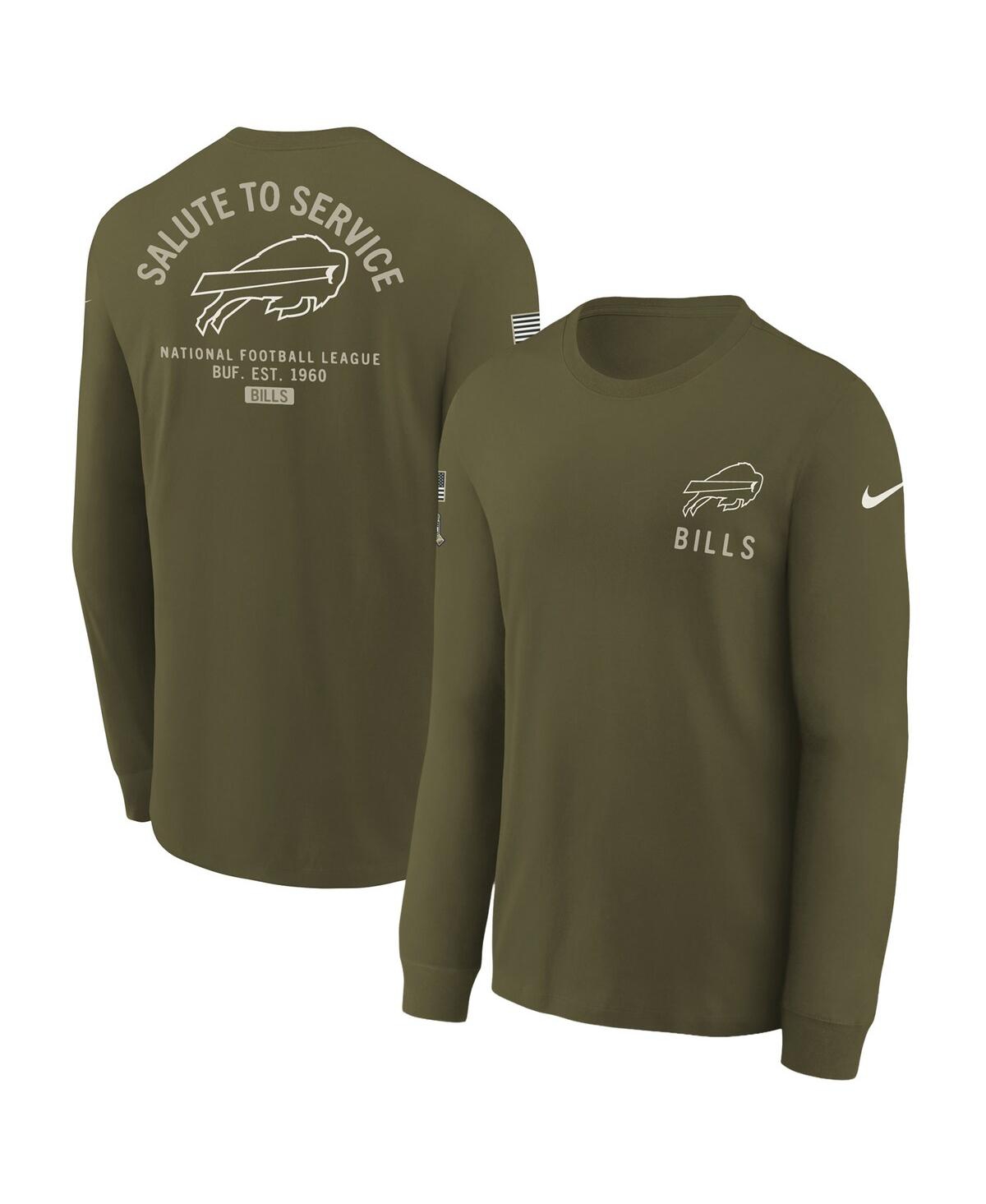 Nike Big Boys And Girls Olive Buffalo Bills 2025 Salute To Service Sideline Dri-fit Long Sleeve T-shirt In Green
