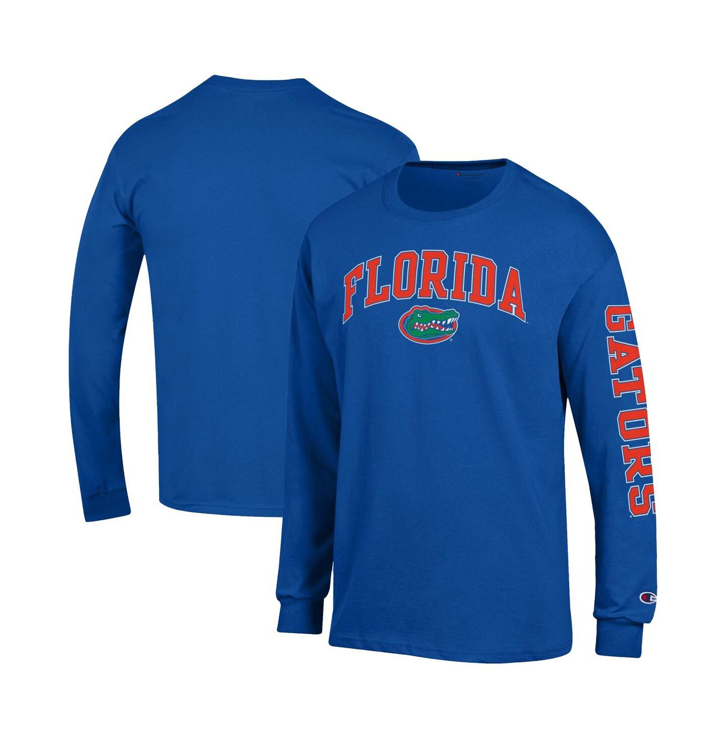 Мужская футболка Champion Royal Florida Gators Arch Over Logo 2-Hit Long Sleeve — фото 1