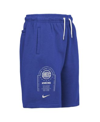 Big Boys and Girls Blue New York Knicks Courtside Club Fleece Shorts