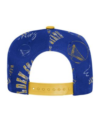 Big Boys and Girls Royal Golden State Warriors Street Hooper Allover Print Snapback Hat