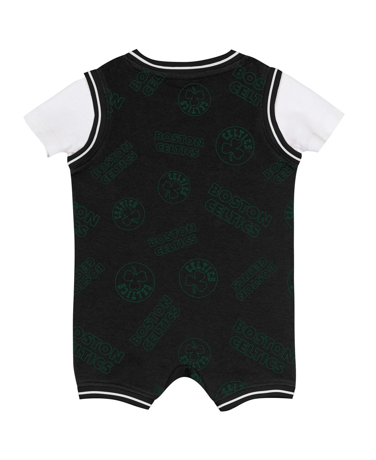 Outerstuff Baby Boys And Girls Black Boston Celtics Logo Mania Romper In Black