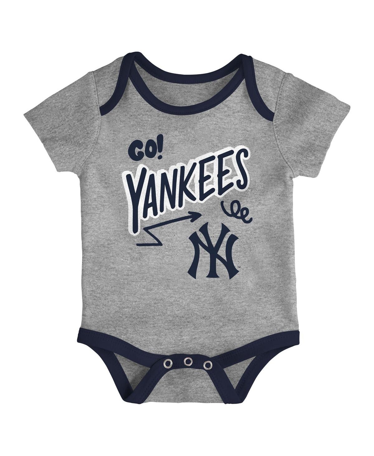 Outerstuff Baby Boys and Girls 3-Piece New York Yankees All Day Play Bodysuit Set