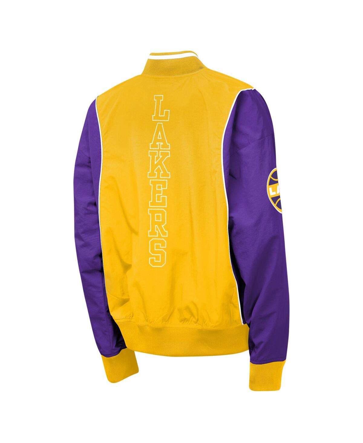 Outerstuff Big Boys And Girls Gold/purple Los Angeles Lakers Two-pointer Full-zip Windbreaker In Black