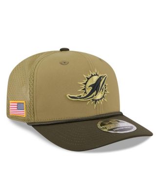 New Era - Men's Green Miami Dolphins 2025 Salute to Service 9SEVENTY Adjustable Hat