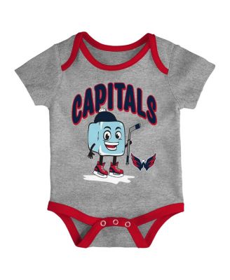Baby Boys and Girls 3-Piece Washington Capitals Triple Header Bodysuit Set