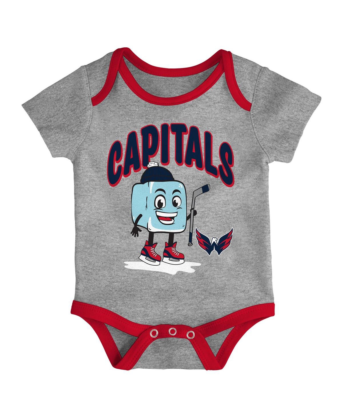 Outerstuff Baby Boys and Girls 3-Piece Washington Capitals Triple Header Bodysuit Set