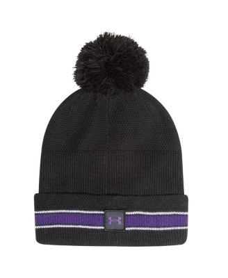 Men's Black Northwestern Wildcats City Collection Drive Cuffed with Pom Knit Hat