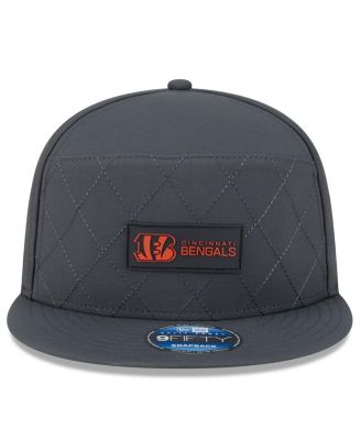 Men's Charcoal Cincinnati Bengals 2025 Sideline Cold Weather Split Panel 9FIFTY Snapback Hat