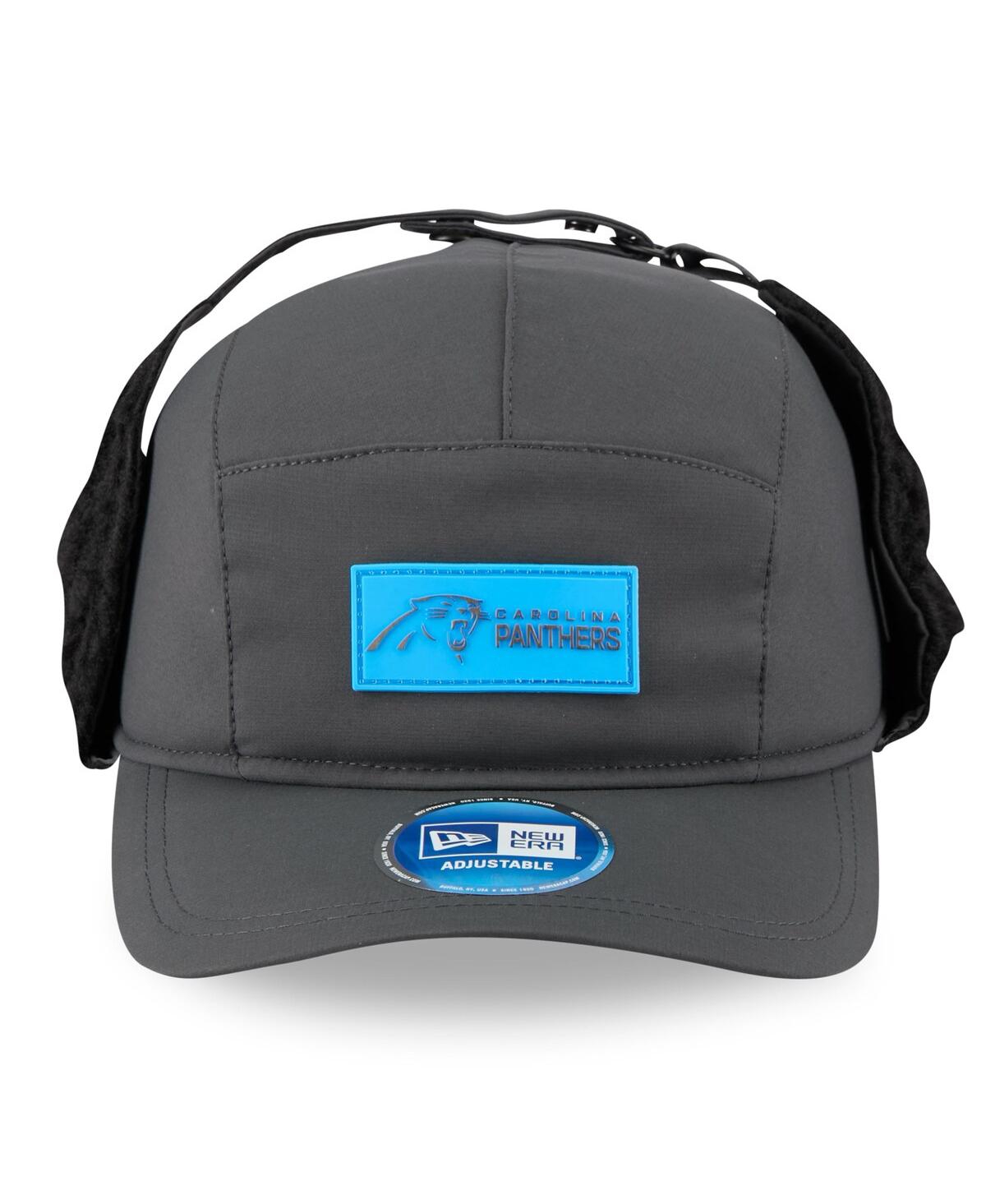 New Era Men's Charcoal Carolina Panthers 2025 Sideline Cold Weather Runner Dog Ear Adjustable Hat