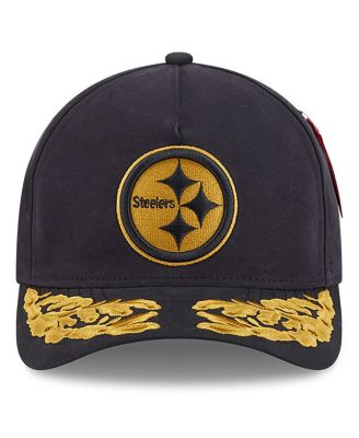 Men's Black Pittsburgh Steelers A-Frame 9FORTY Adjustable Hat