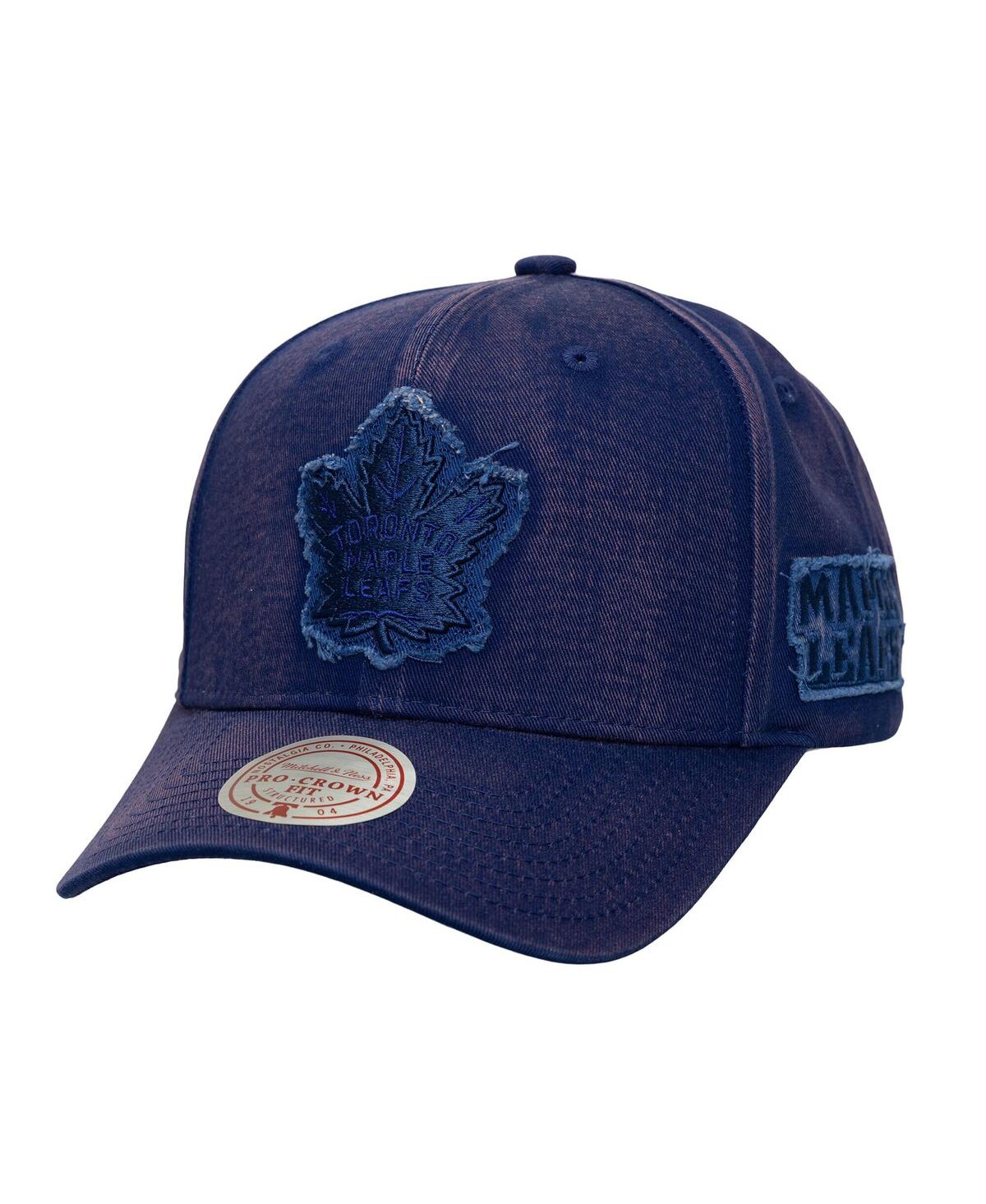 Mitchell & Ness Men's Navy Toronto Maple Leaf's Downtown Snow Wash Pro-crown Adjustable Hat In Blue