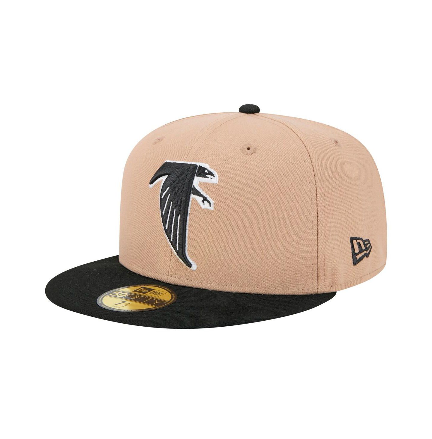 Мужская кепка New Era Tan Atlanta Falcons Throwback Logo Main 59FIFTY Fitted Hat — фото 1