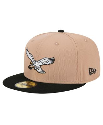 New Era - Men's Tan Philadelphia Eagles Throwback Logo Main 59FIFTY Fitted Hat