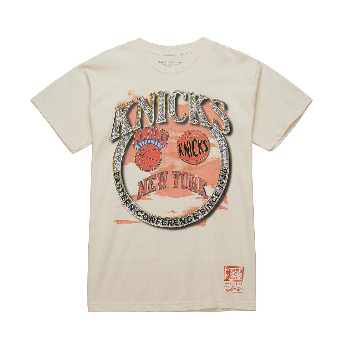 Мужская футболка Mitchell & Ness White New York Knicks Big & Tall Hardwood Classics Crown Jewels — фото 3