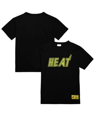 Mitchell & Ness - Men's Black Miami Heat Hardwood Classics Neon Nights Premium T-Shirt
