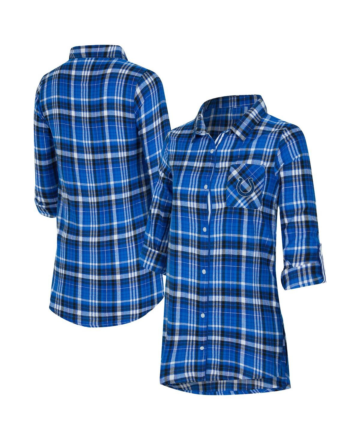 Concepts Sport Women's Royal Indianapolis Colts Laney Plaid Tri-Blend Nightshirt