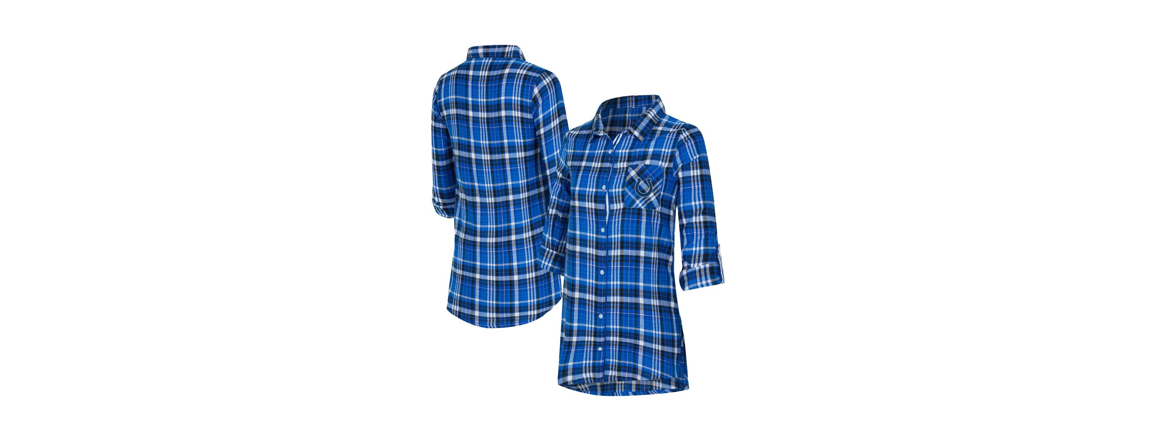 Concepts Sport Women's Royal Indianapolis Colts Laney Plaid Tri-Blend Nightshirt