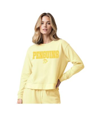 Concepts Sport - Women's Yellow Pittsburgh Penguins Tonal Pullover Tri-Blend Sweatshirt