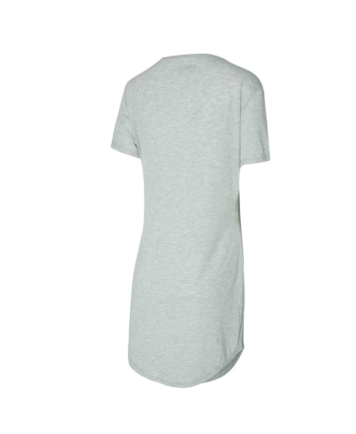 Concepts Sport Women's Gray New England Patriots Petition Knit Notch Neck Nightshirt In Gray