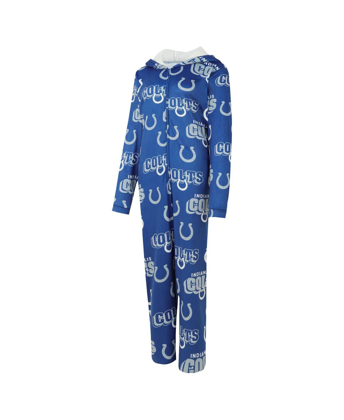 Concepts Sport Women's Royal Indianapolis Colts Roadway Allover Print Microfleece Full-zip Union Suit In Blue