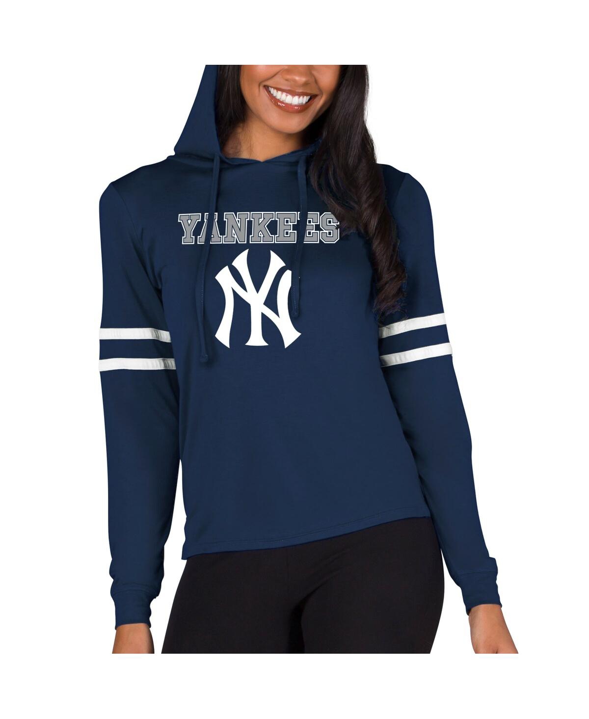 Concepts Sport Women's Navy New York Yankees Marathon Lightweight Lounge Pullover Hoodie In Blue
