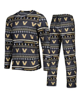 Concepts Sport - Men's Black Vanderbilt Commodores Swivel Long Sleeve Top Pants Sleep Set