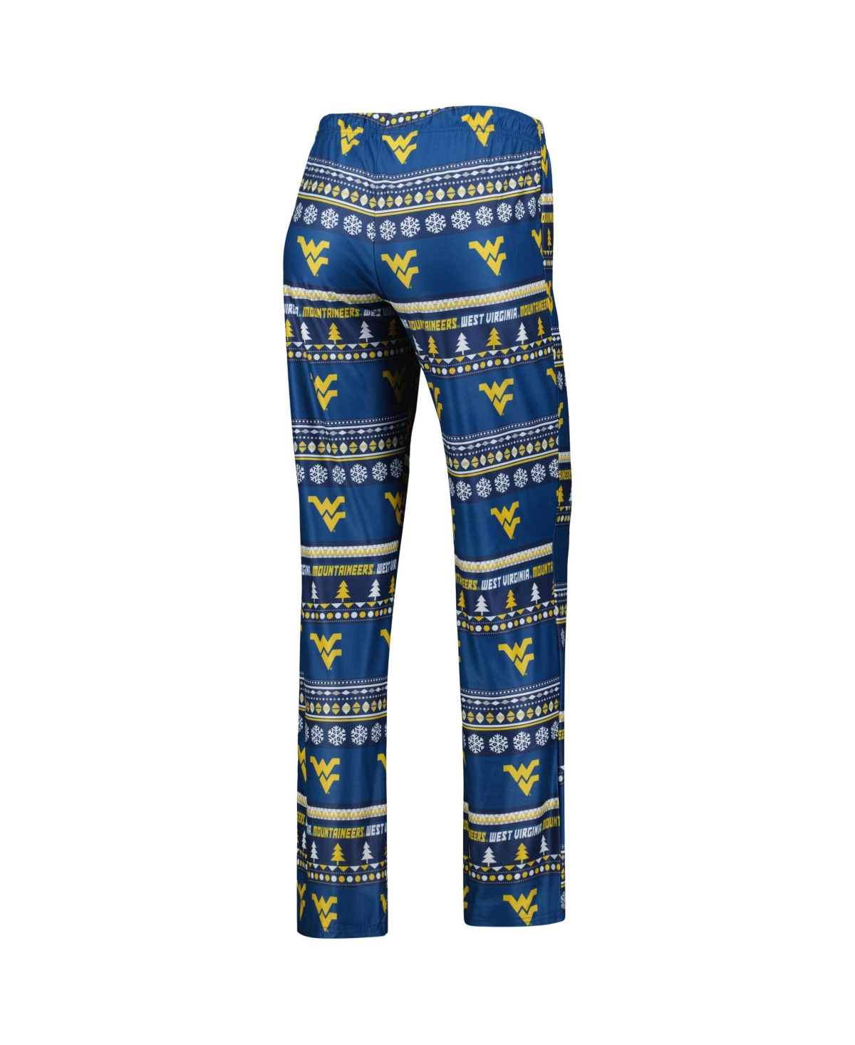Concepts Sport Women's 2-piece Navy West Virginia Mountaineers Holiday Long Sleeve Top And Pants Sleep Set In Blue