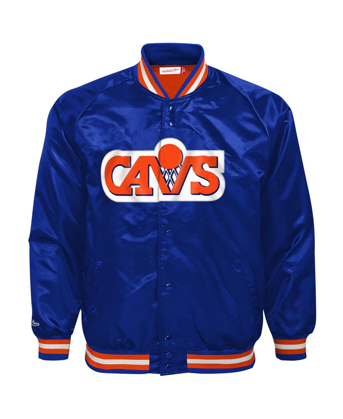 Mitchell & Ness Big Boys And Girls Blue Cleveland Cavaliers Hardwood Classics Satin Raglan Full-snap Jacket In Blue