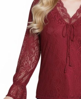 Women's Long Bell Sleeve Lace Top