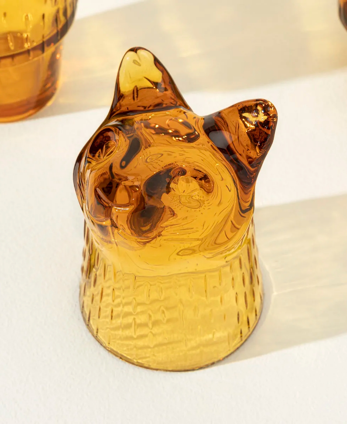 Uncommon Goods Amber Cat Stackable Glasses, 4-Pc. Set