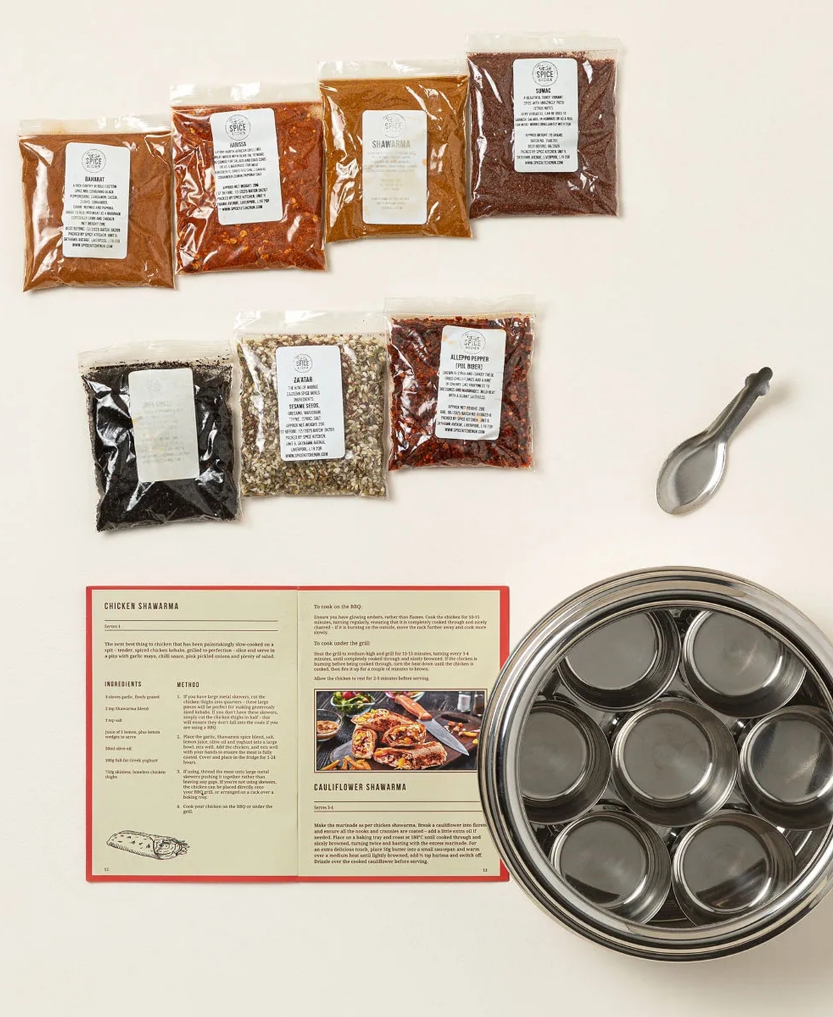 Uncommon Goods Middle Eastern Stainless Steel Spice Tin Gift Set