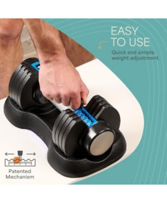 Adjustable Dumbbells Set with Rack - Compact 5-in-1 Hand Weights for Home Gym, Quick Adjust, Secure Grip