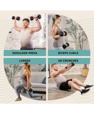 15Lbs Adjustable Dumbbells - 6-in-1, Compact, Quick Adjust for Full Body Home Gym Fitness