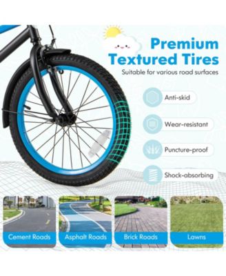 Adjustable Kids Bike with Training Wheels & Dual Brakes