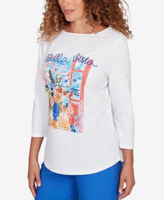 Petite Bella Vista Crew Neck Top