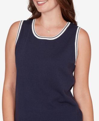 Petite Tipped Trim Sweater Tank Top