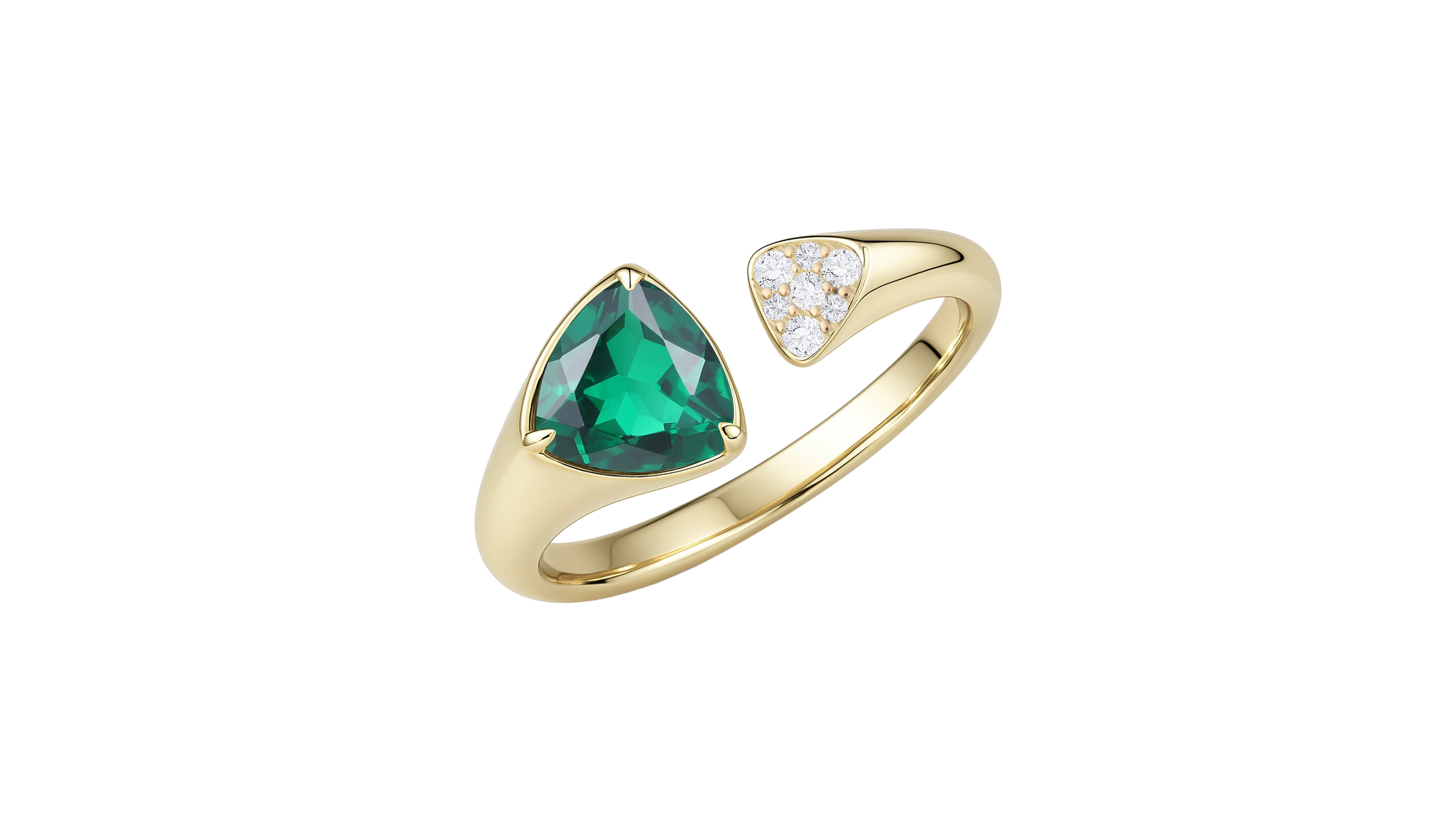 Macy's Lab-Grown Emerald (1/2 ct. t.w.) & White Sapphire (1/20 Ring 14k Gold Over Sterling Silver (also Ruby)