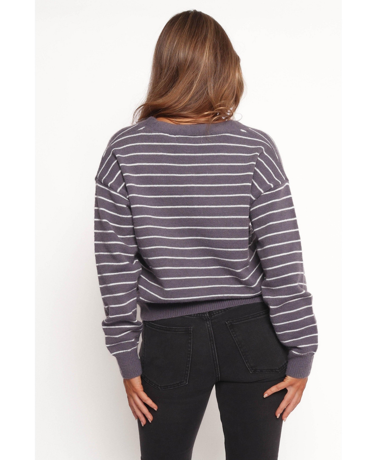 Petal and Pup Women's Zammy Lurex Strip Button Front Cardigan