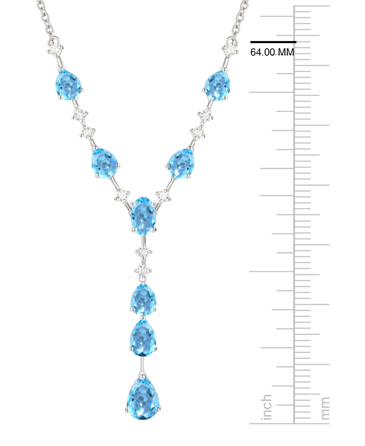 Macy's Blue Topaz (1/2 ct. t.w.) & Lab-Grown White Sapphire Pendant Necklace 14k Gold Over Sterling Silver (also Ruby Sapphire)