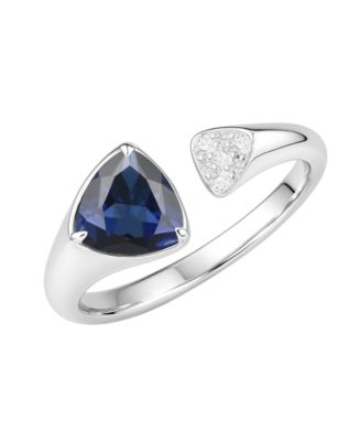 Lab-Grown Emerald (1/2 ct. t.w.) & White Sapphire (1/20 ct. t.w.) Ring in 14k Gold Over Sterling Silver (also in Sapphire & Ruby)