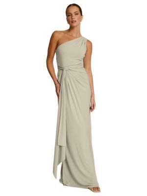 Women's One Shoulder Drape Stretch Bridesmaid Dress